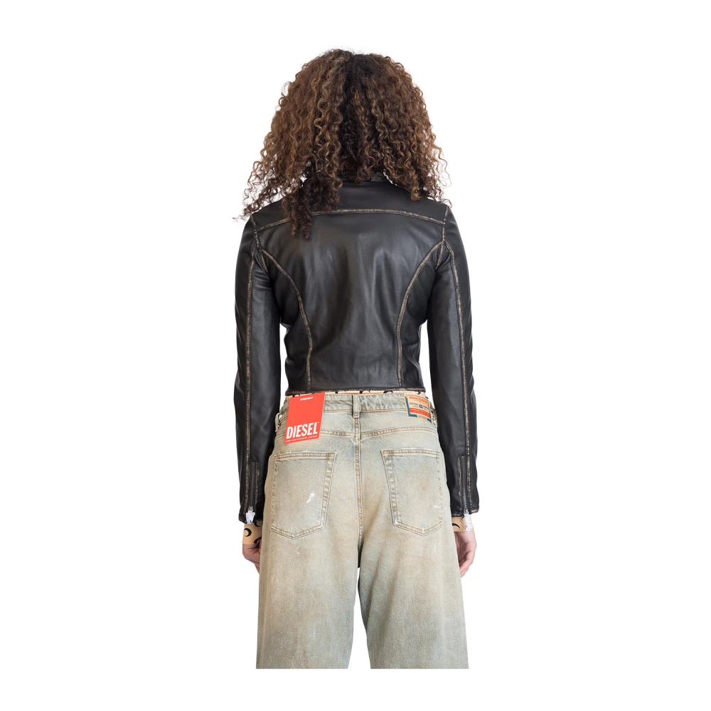Diesel Zwarte Globe Jas Black Dames