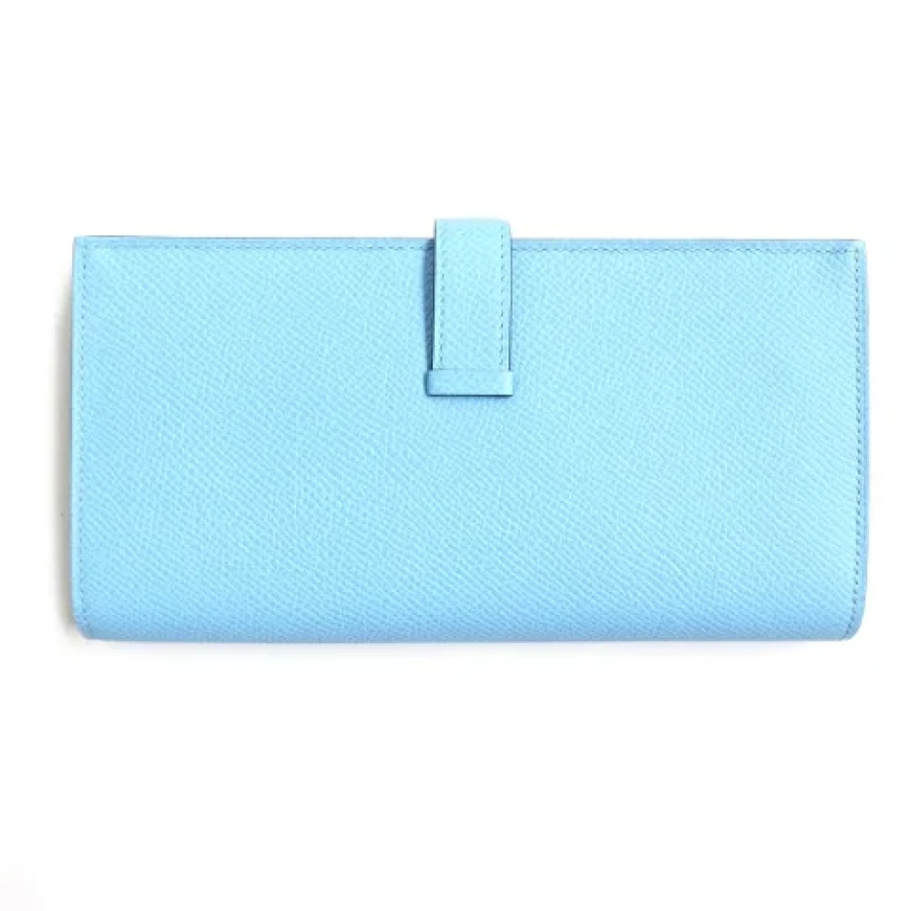 Hermès Vintage Pre-owned Leather wallets Blue Dames