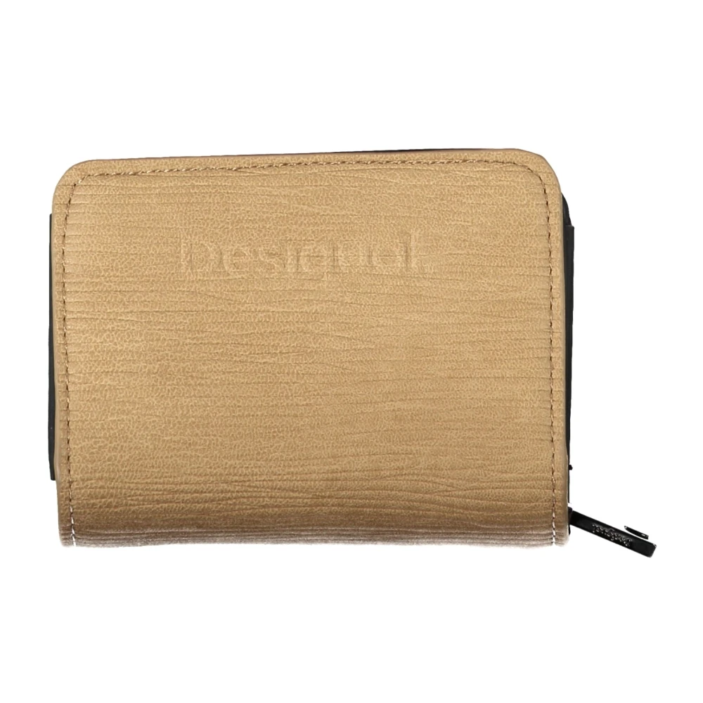 Desigual Bruine Portemonnee met Rits en Drukknoopsluiting Brown Dames