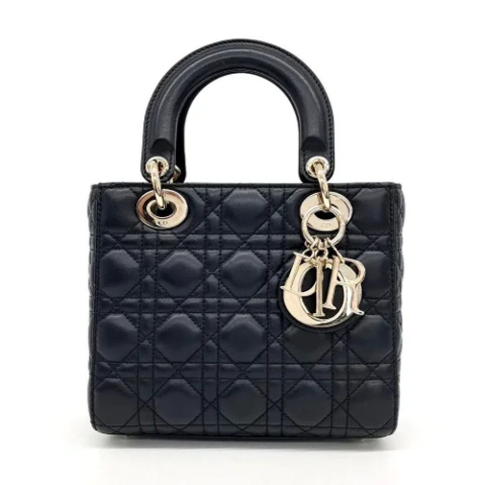 Dior Vintage Pre-owned Leather handbags Black Dames