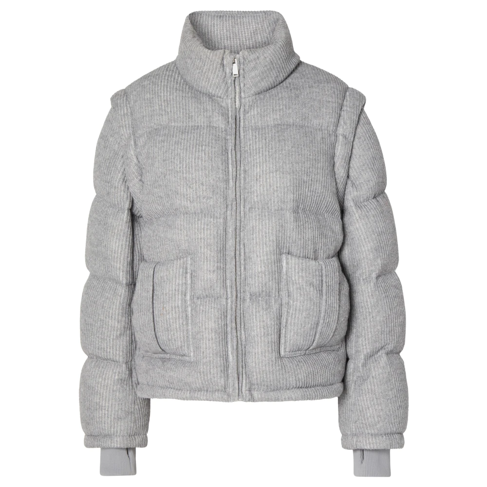 CLOEYS Knitted Puffer Jacket Vest Grey Gray, Dam