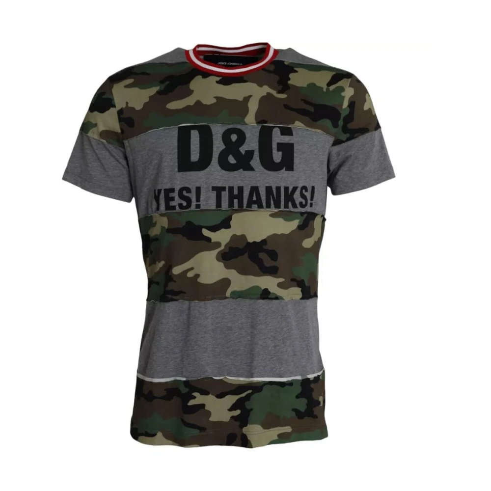 Dolce & Gabbana Men's Camouflage Round Neck T-Shirt