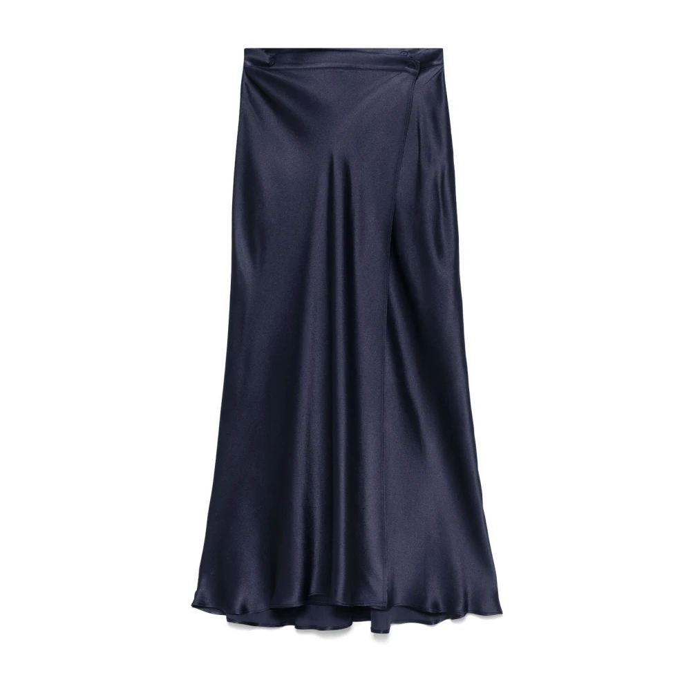 Semicouture Blauwe Zijden Blend Elegante Rok Blue Dames