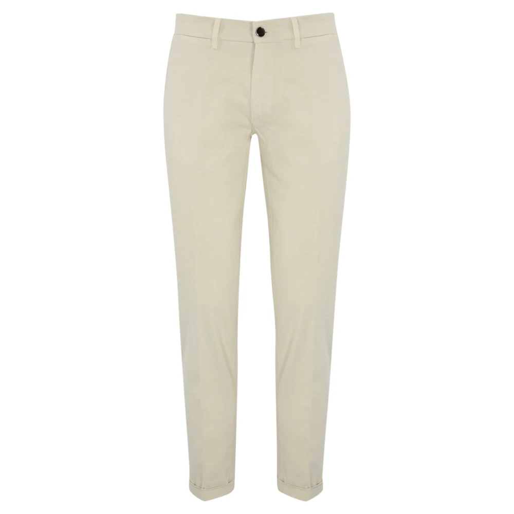 Re-Hash Witte katoenen slim fit broek White Heren