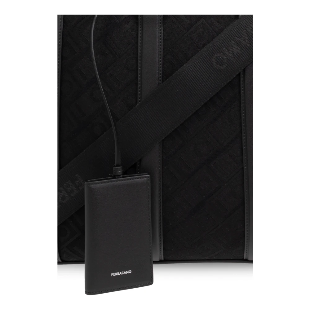 Salvatore Ferragamo Aktetas met schouderband Black Heren