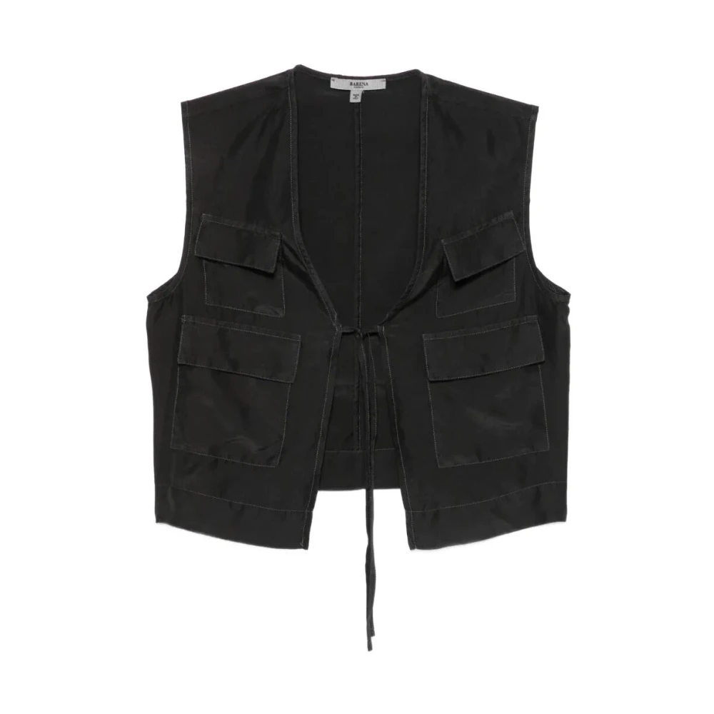 Barena Venezia Women's Black Waistcoats, 3XS, Multi Pura Vest