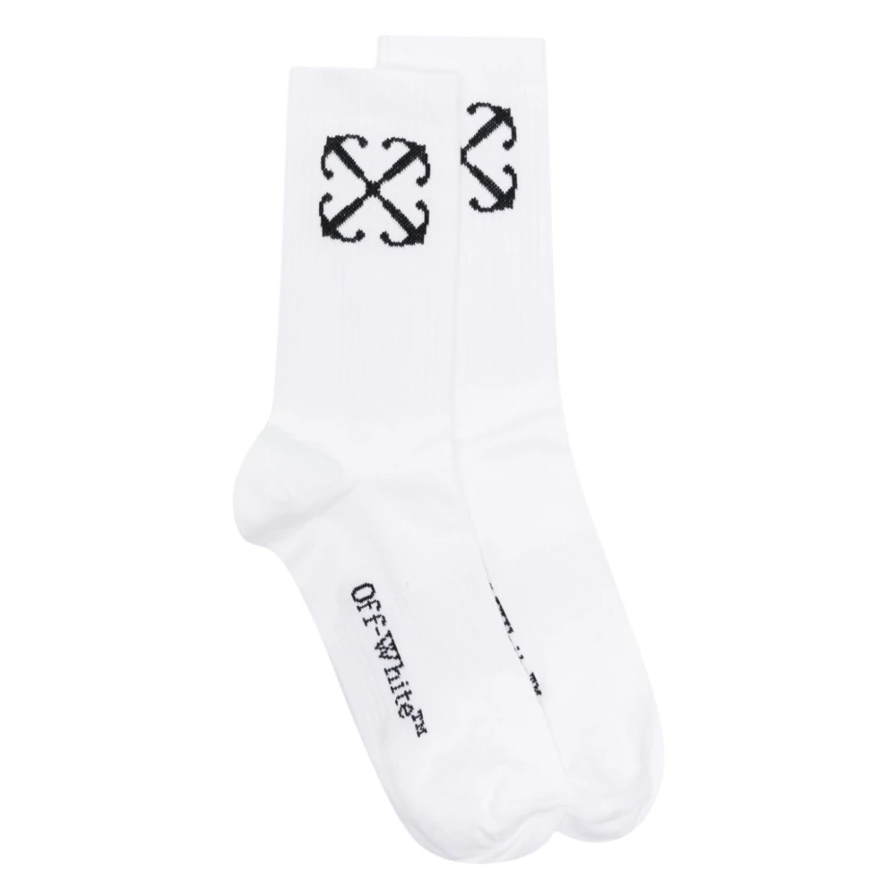 Off White Arrow Mid Socks Wit Zwart White Heren