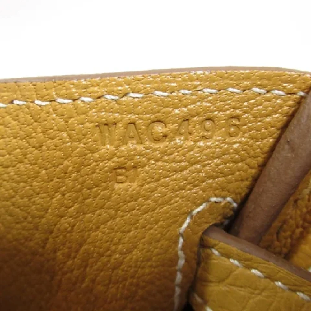 Hermès Vintage Pre-owned Leather handbags Yellow Dames