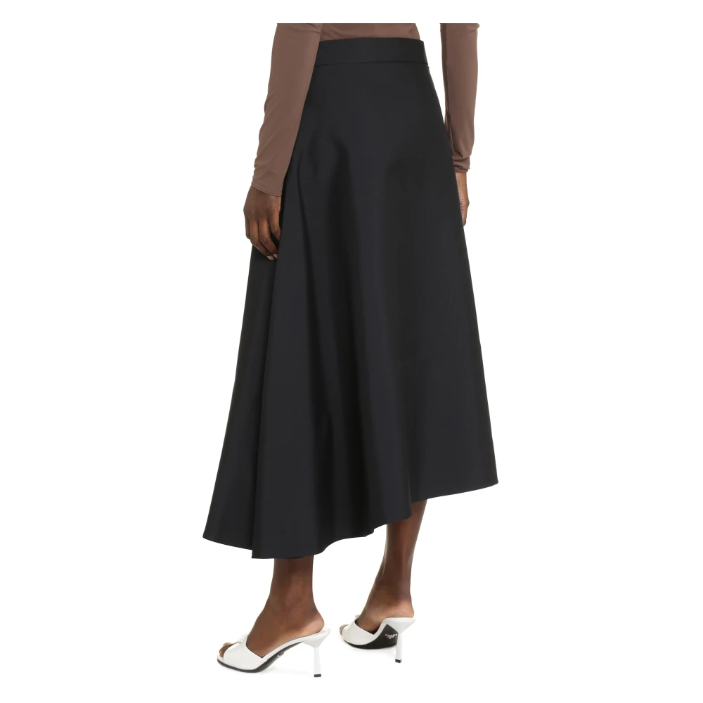 Jil Sander A-lijn midi rok van zijdeblend Blue Dames