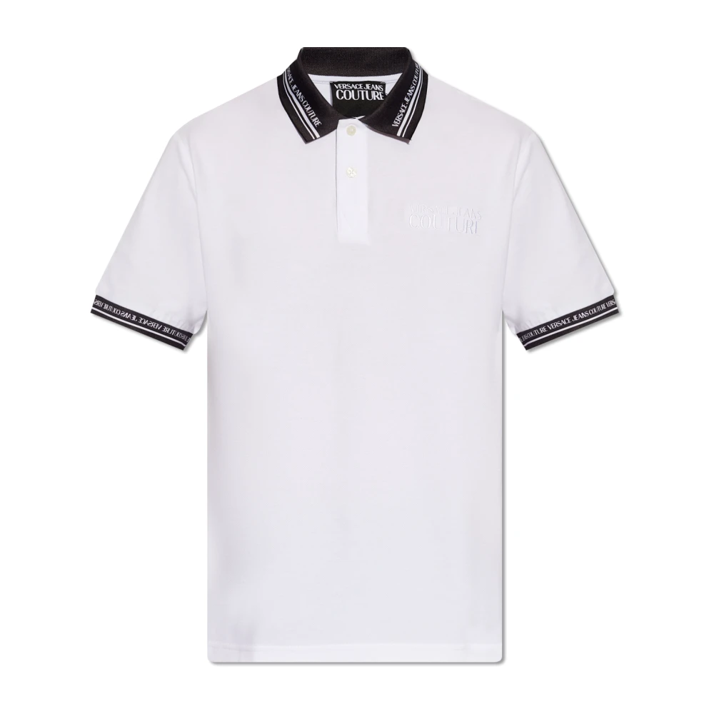Versace Jeans Couture Monogram Witte Polo Shirt White Heren