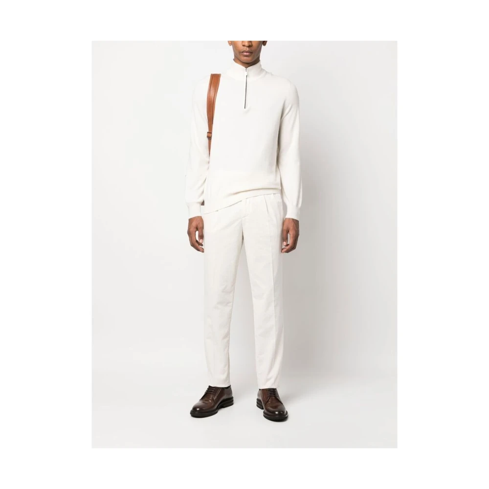 BRUNELLO CUCINELLI Katoenen Corduroy Tapered Leg Broek White Heren