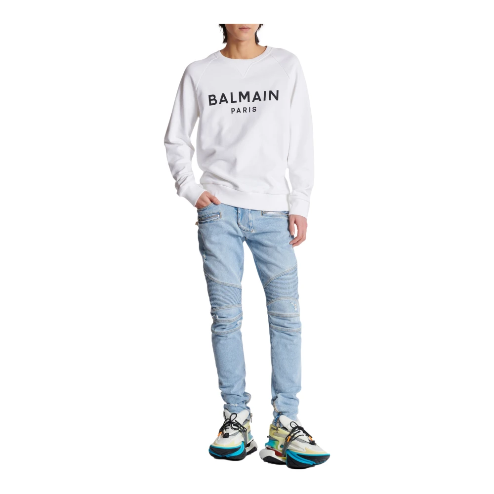 Balmain Paris Sweatshirt met Print White Heren