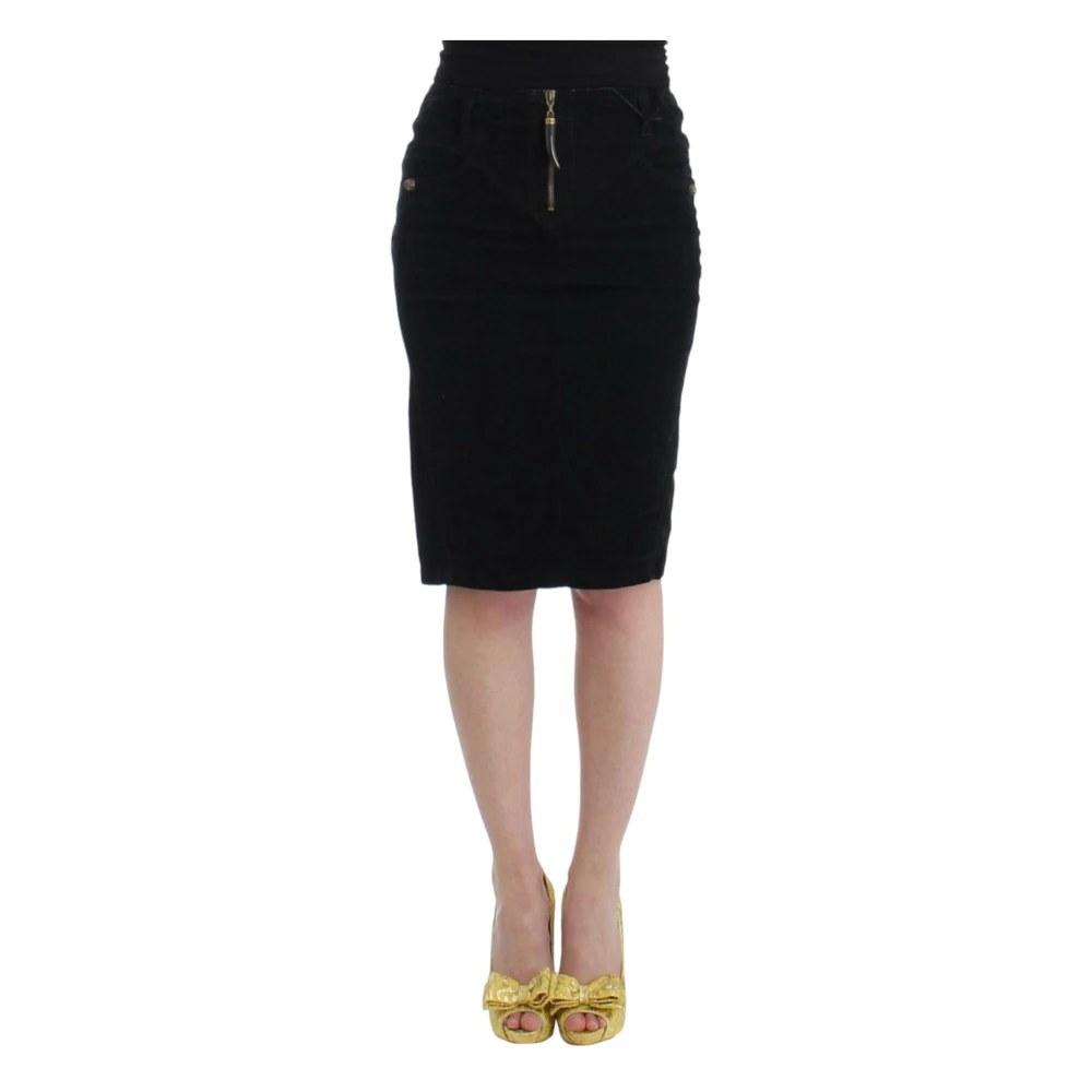 Roberto Cavalli Corduroy Pencil Skirt - Female - Pencil Skirts - Black - M - Skirts