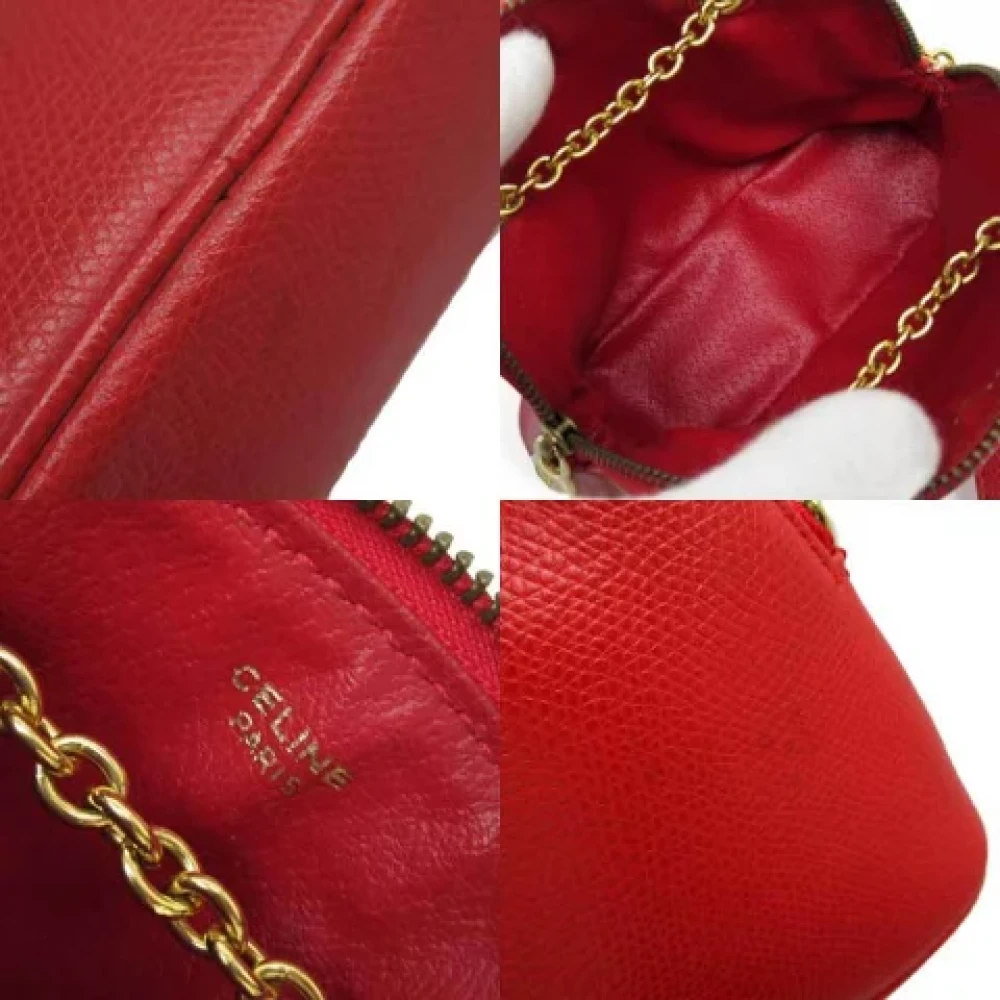 Celine Vintage Pre-owned Leather shoulder-bags Red Dames
