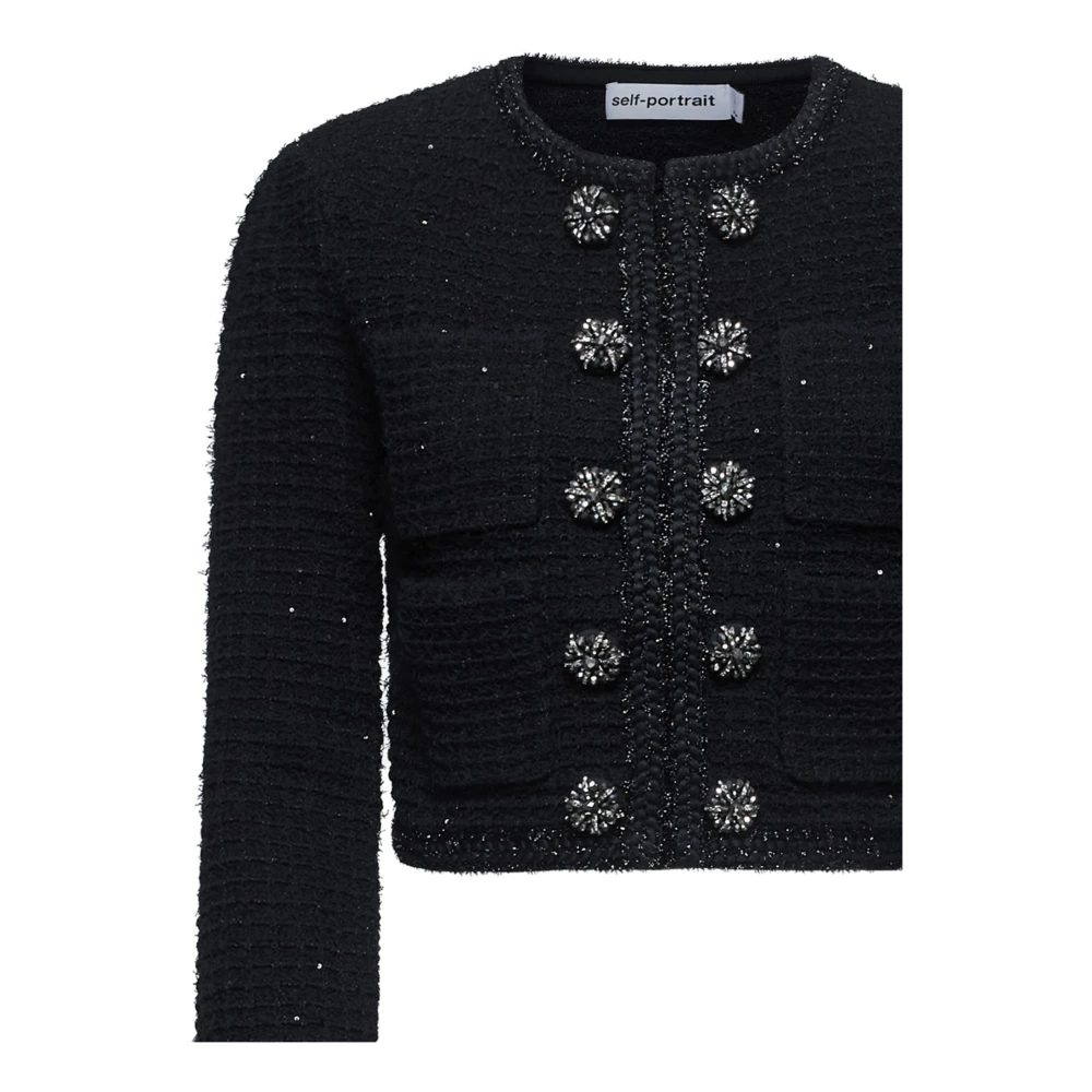 Self Portrait Zwarte jas met stijl Black Dames