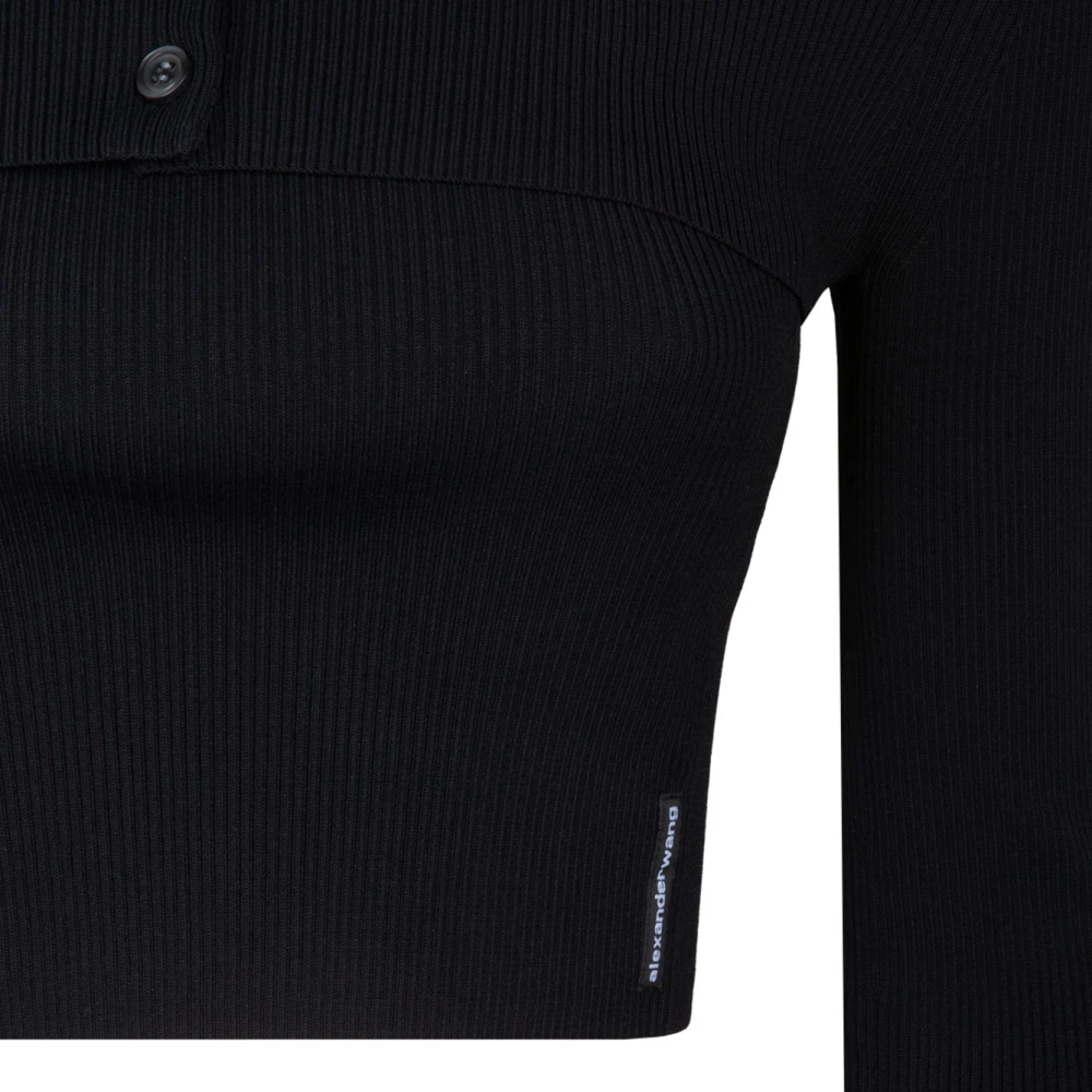 alexander wang Zwart Geribbeld Gebreid Tweedelig Set Black Dames