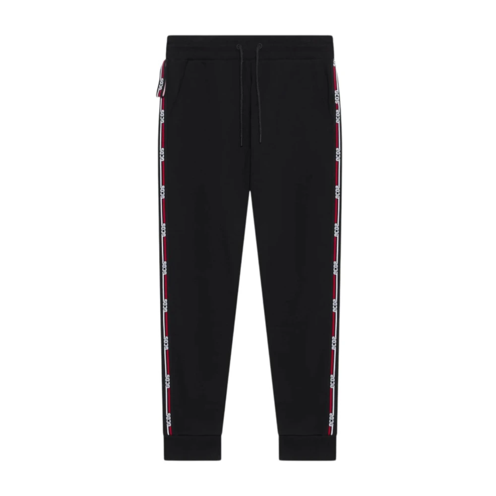 Gcds Black Logo Tape Joggers - Male - Sweatpants - S - Trousers