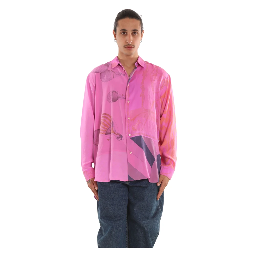 Magliano Zijden Roze Overschot Shirt Multicolor Heren