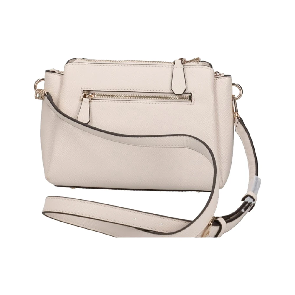 Guess Elegante witte leren handtas met gouden details Beige Dames