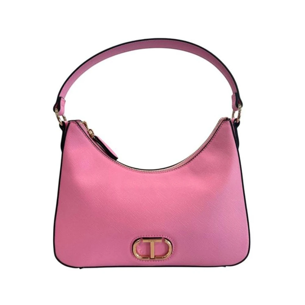 Twinset Women's Pink Shoulder Bags, One Size, Pu Leather Shoulder Bag