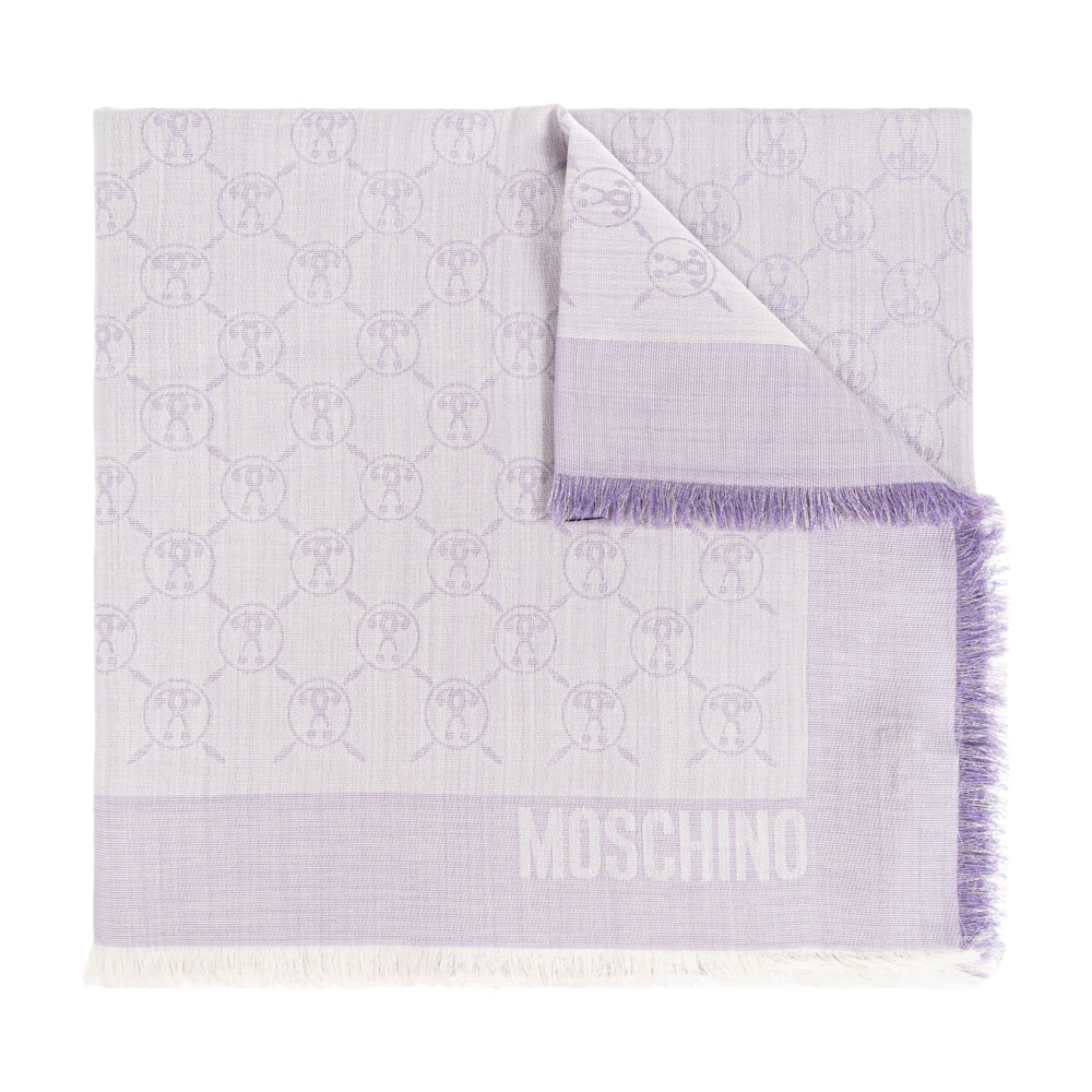 Moschino Sjaal met lurex draad Purple Unisex