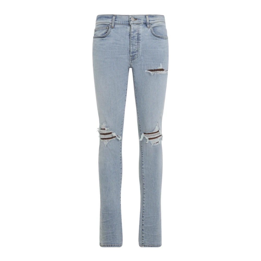 Amiri Men's Blue Slim Fit Jeans, W33, Crochet Leather Mx1 Jeans