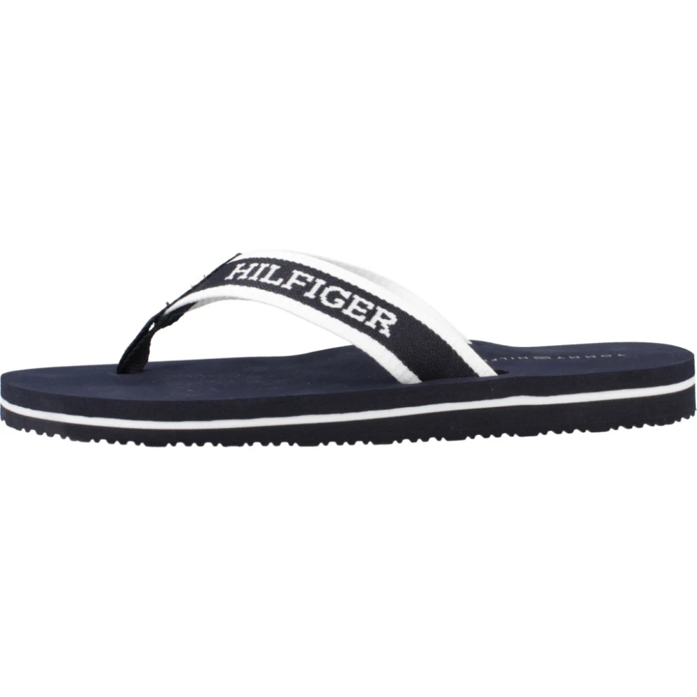 Tommy Hilfiger Webbing Pool Slide Flip Flops Blue, Dam