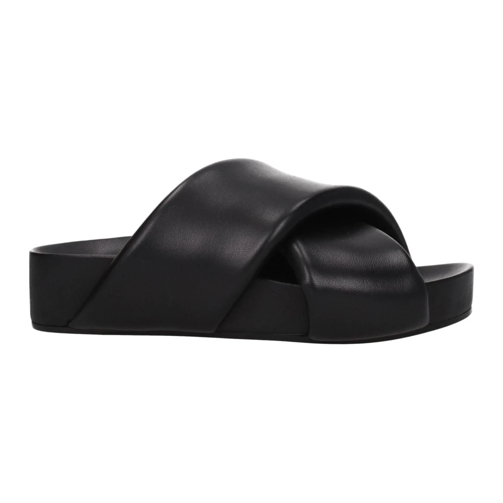 Jil Sander , Sliders, Female, Black, 3 Uk, Leather Slippers