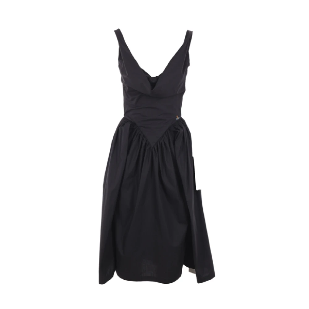 Vivienne Westwood Zwarte mouwloze katoenen popeline jurk Black Dames