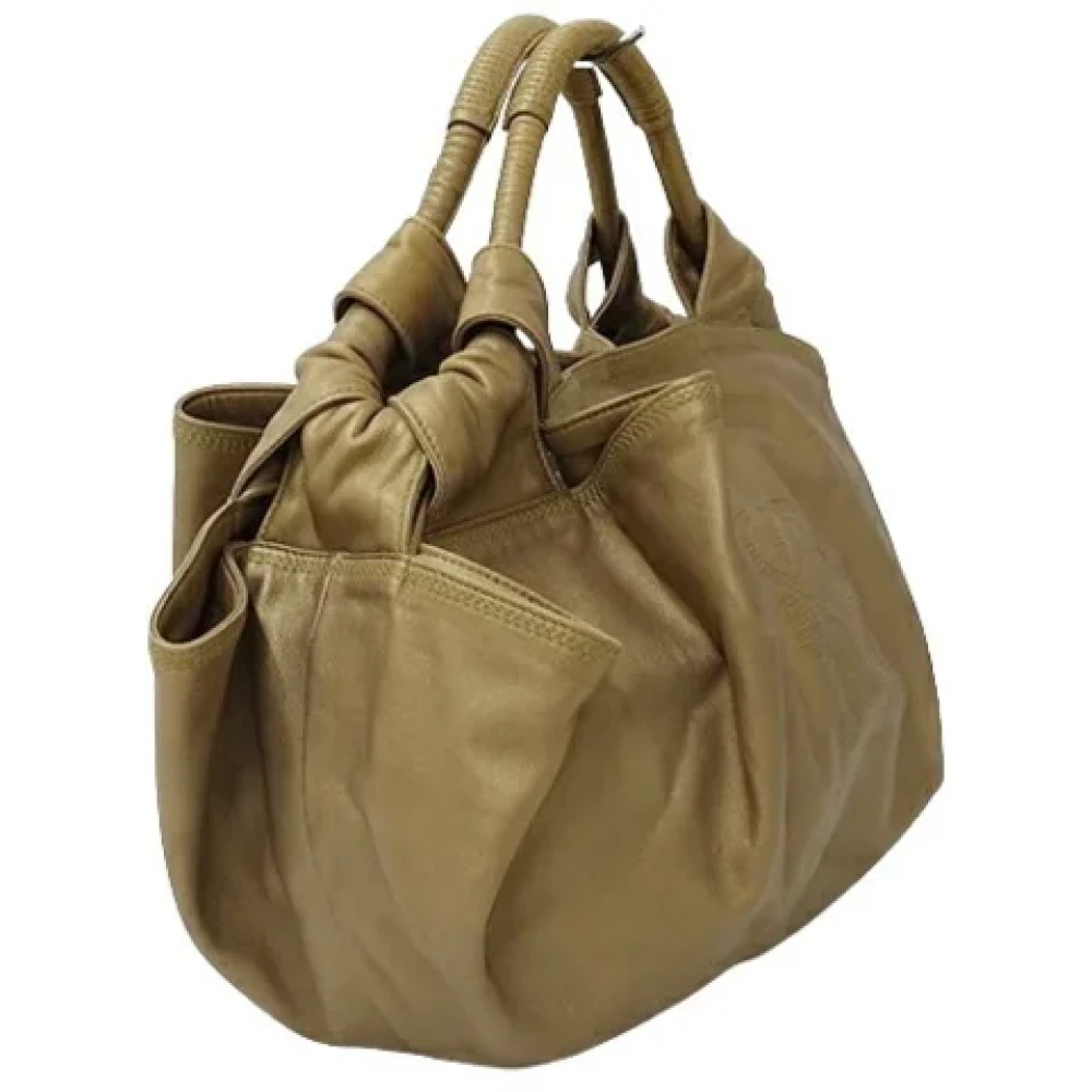Loewe Pre-owned Leather handbags Beige Dames