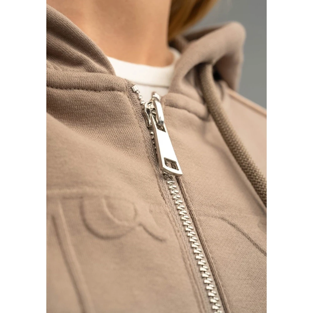 Max Mara Sportieve Stijl Jas met Logo In reliëf Brown Dames
