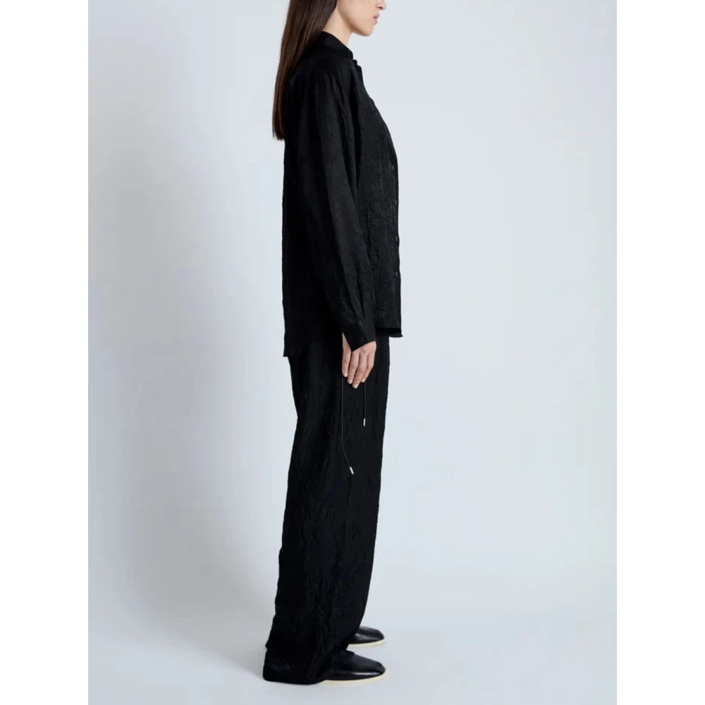 Proenza Schouler Gekreukelde Flou Hall Shirt Black Dames