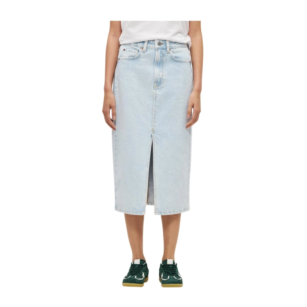 Pepe Jeans Women's Blue Denim Skirts, M, Denim Midi Skirt