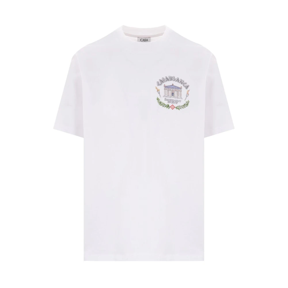 Casablanca Grafische Print Ronde Hals T-shirt White Heren