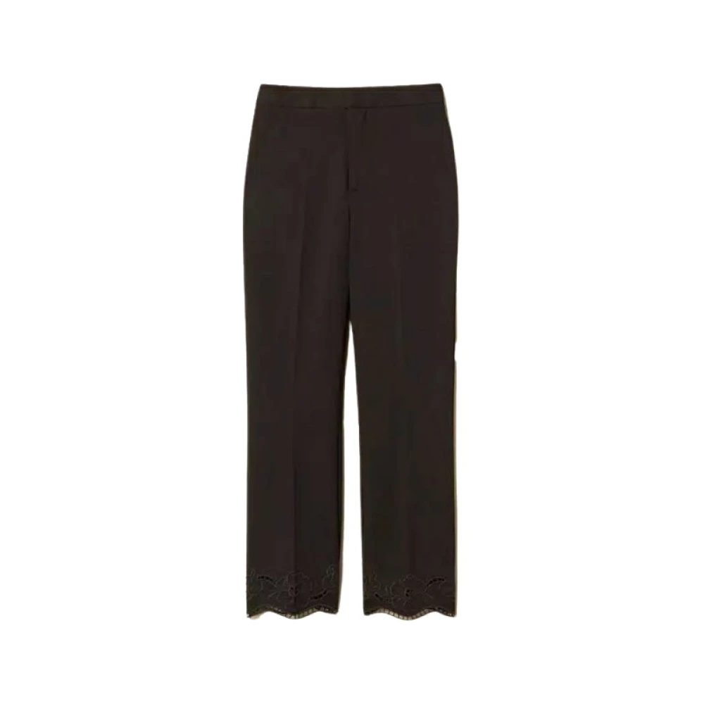 Twinset , Straight Trousers, Female, Black, Xl, - Trousers