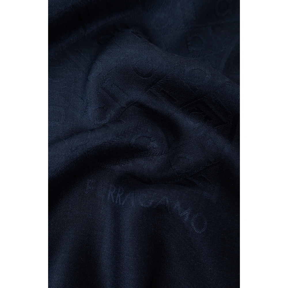 Salvatore Ferragamo Sjaal met monogram Blue Dames