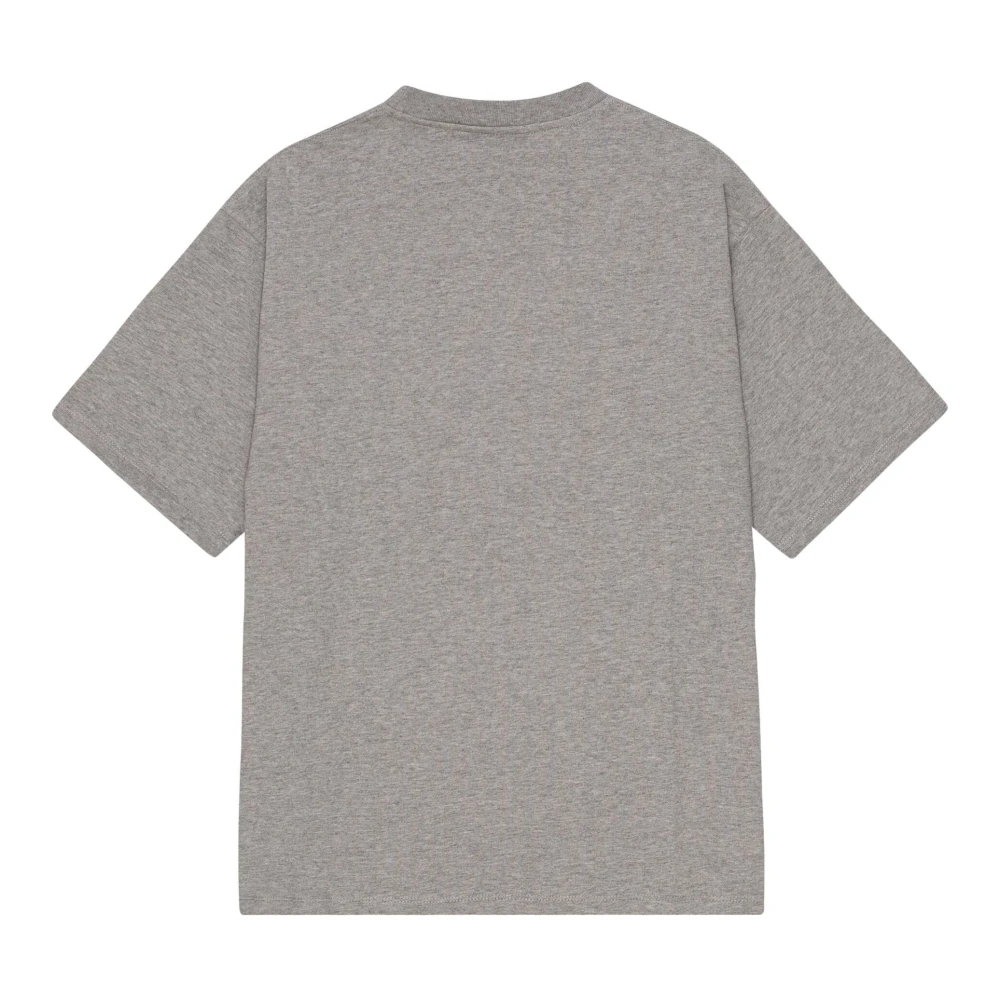 Ganni Fringe Logo T-shirt Gray Dames