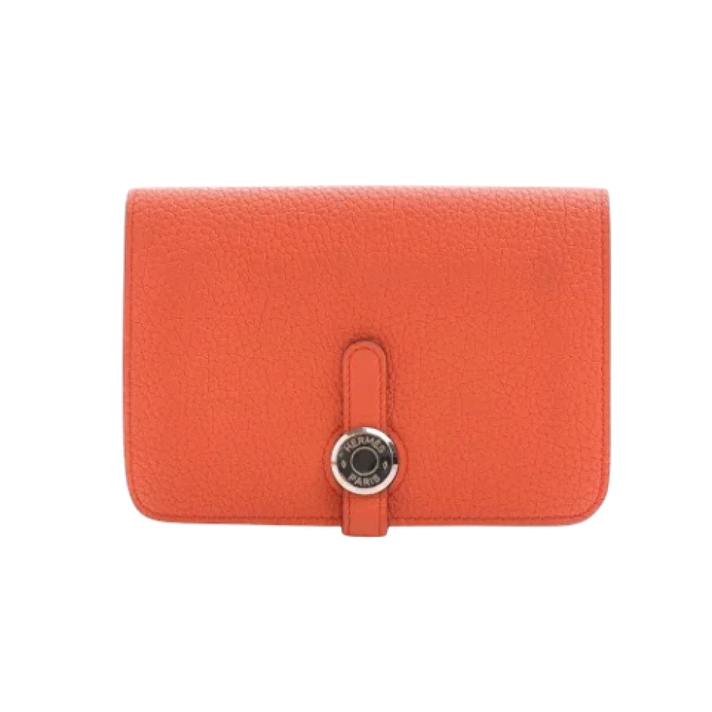 Hermès Vintage Pre-owned Leather wallets Orange Dames