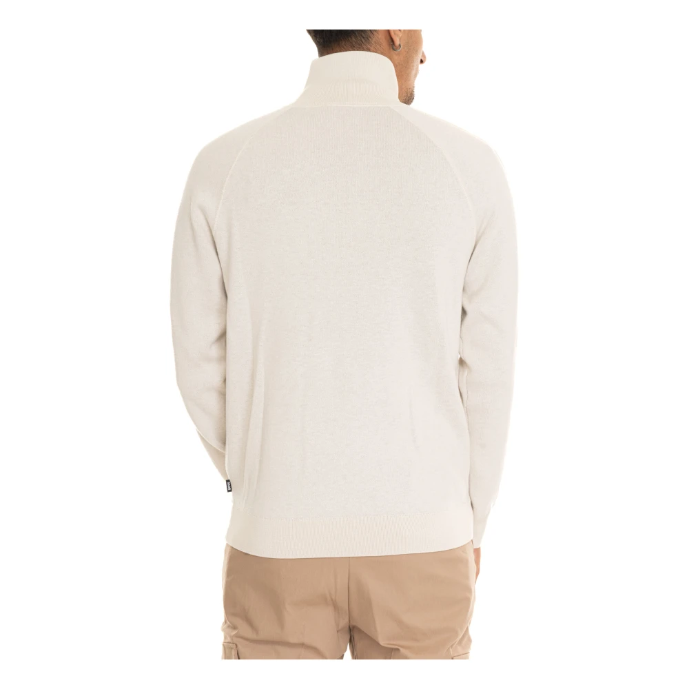 Boss Double Zip Sweatshirt Beige Heren