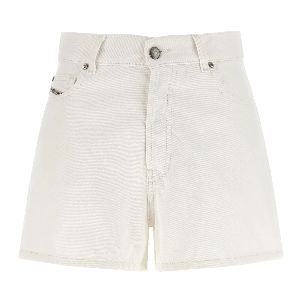 Diesel Women's White Denim Shorts, W27, De-Helios Shorts