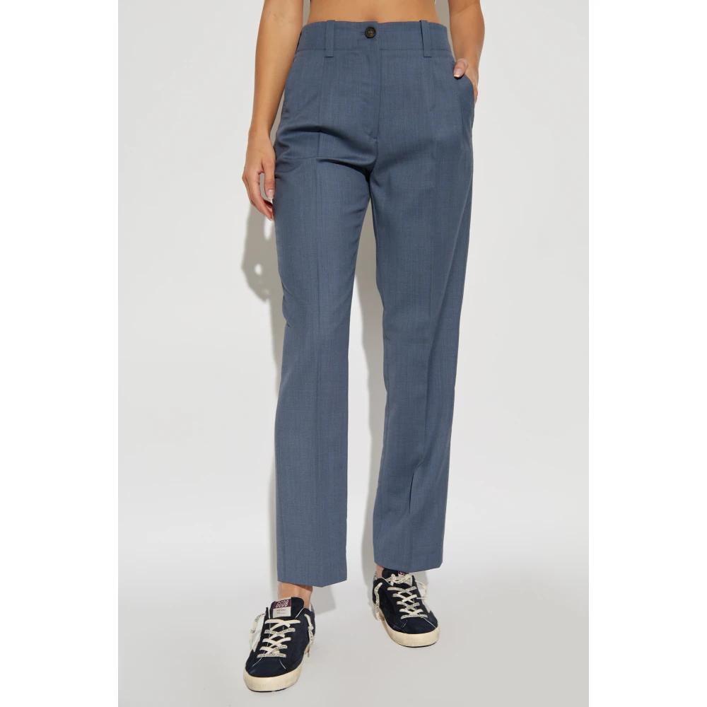 Golden Goose Wollen broek met vouw Blue Dames