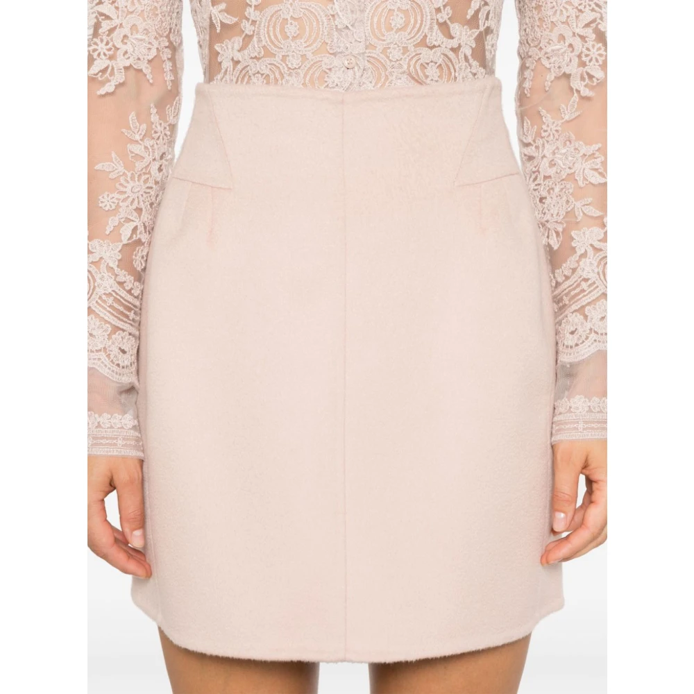 Ermanno Scervino Blush Pink Wol A-Lijn Rok Pink Dames