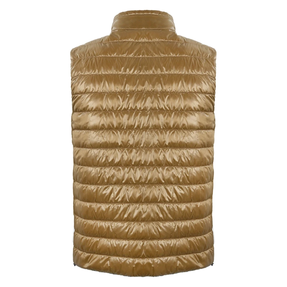 Herno Omkeerbare gewatteerde mouwloze vest met hoge kraag Brown Heren
