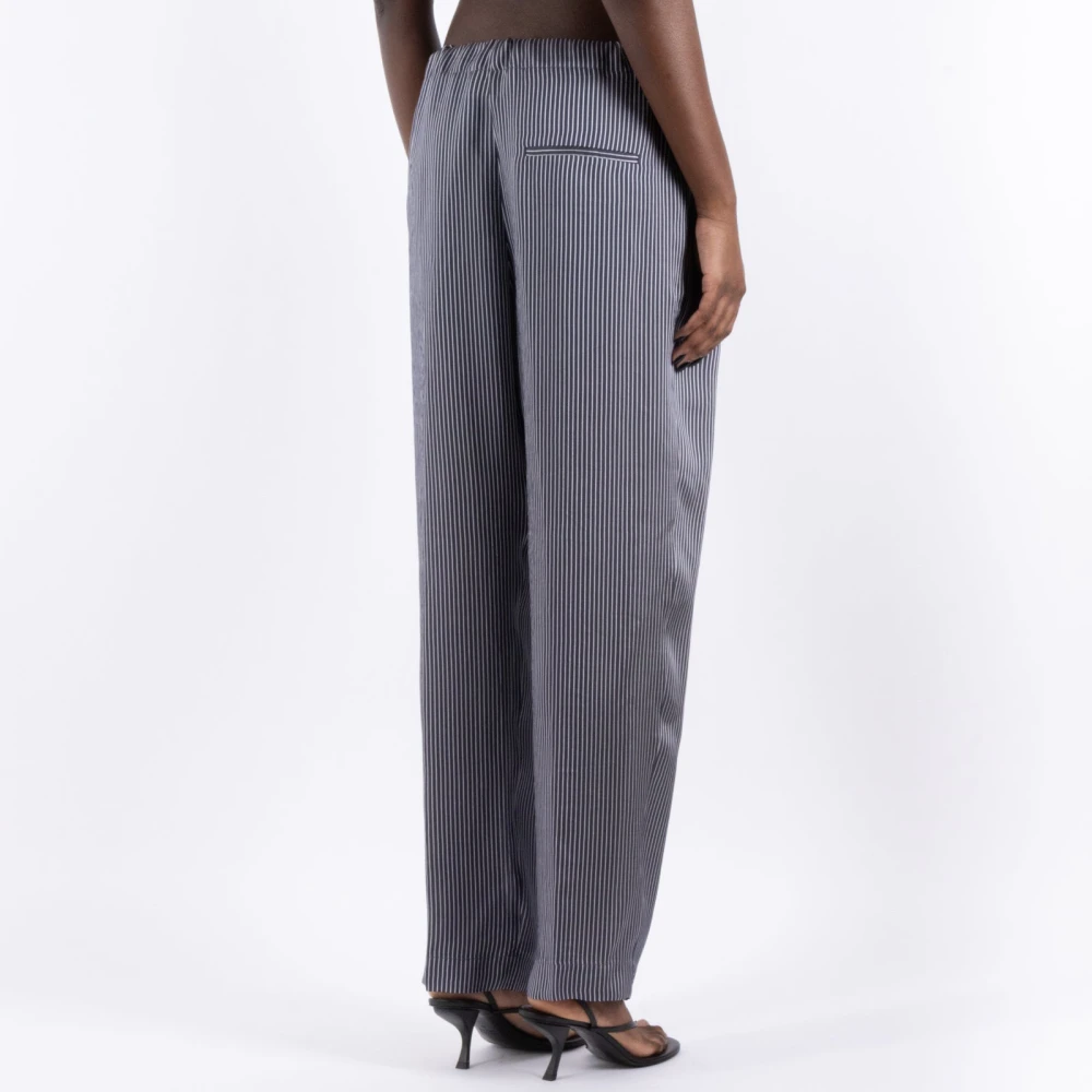 Khaite Navy Wit Gestreepte Broek Blue Dames
