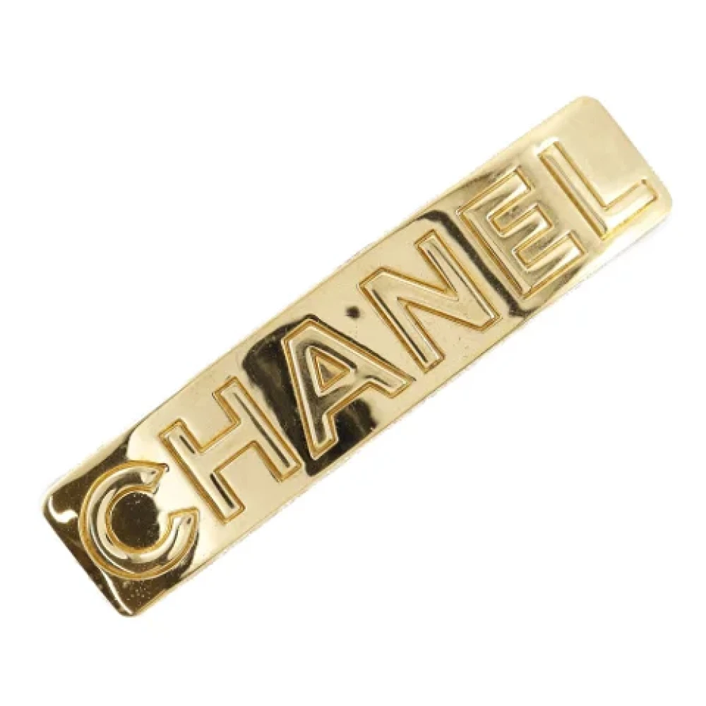 Pre-owned Gull stoff Chanel hår tilbehør