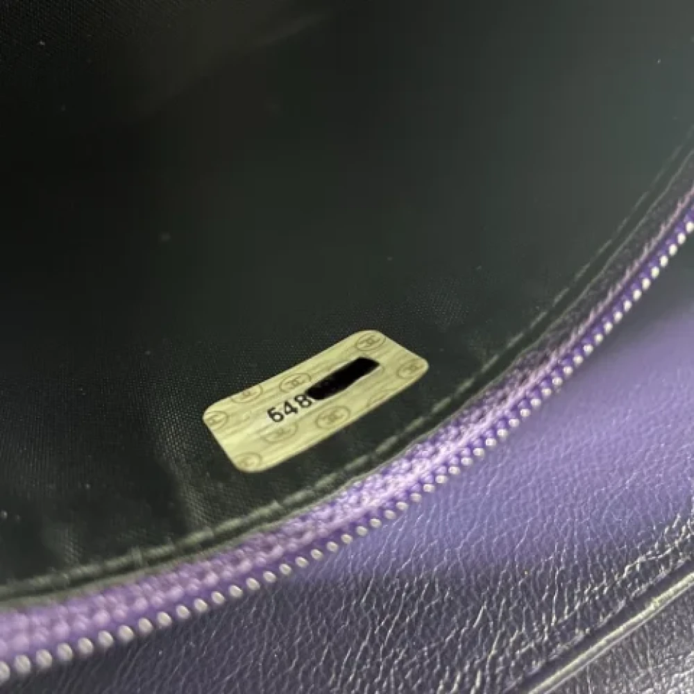 Chanel Vintage Pre-owned Leather chanel-bags Purple Dames