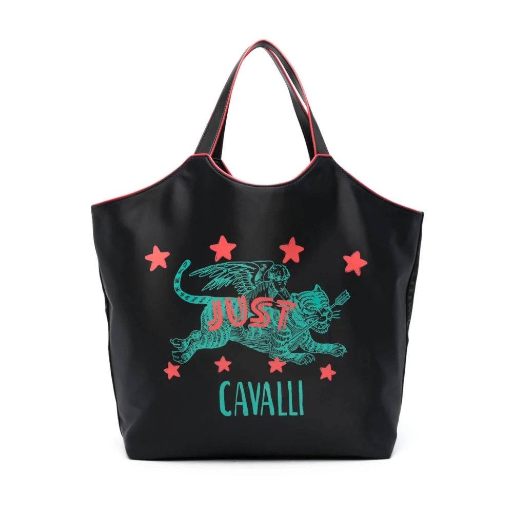 Just Cavalli Zwarte Shopper Tas Black Dames