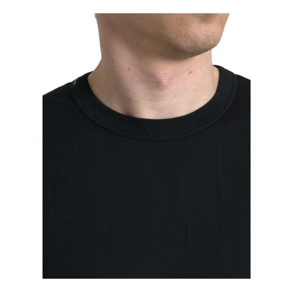 Dolce & Gabbana Geëmbosseerd Logo Katoenen Tee Black Heren