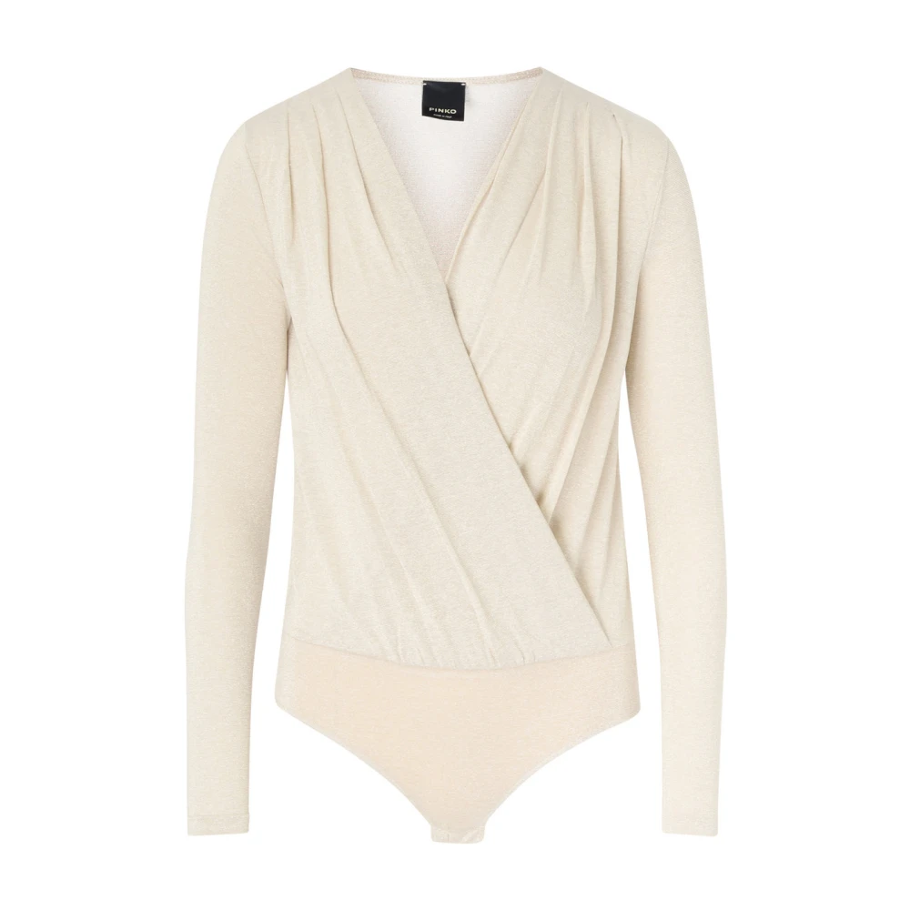 Pinko Jersey Lurex Body in Wit White Dames