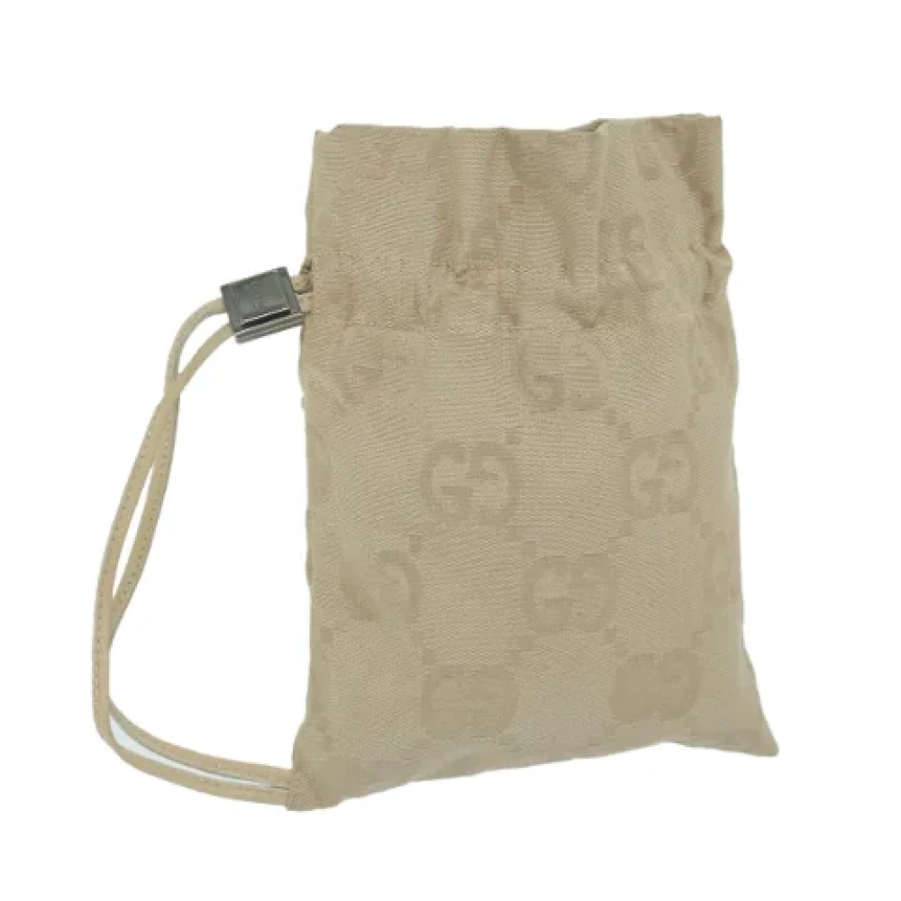 Gucci Vintage Pre-owned Canvas pouches Beige Dames